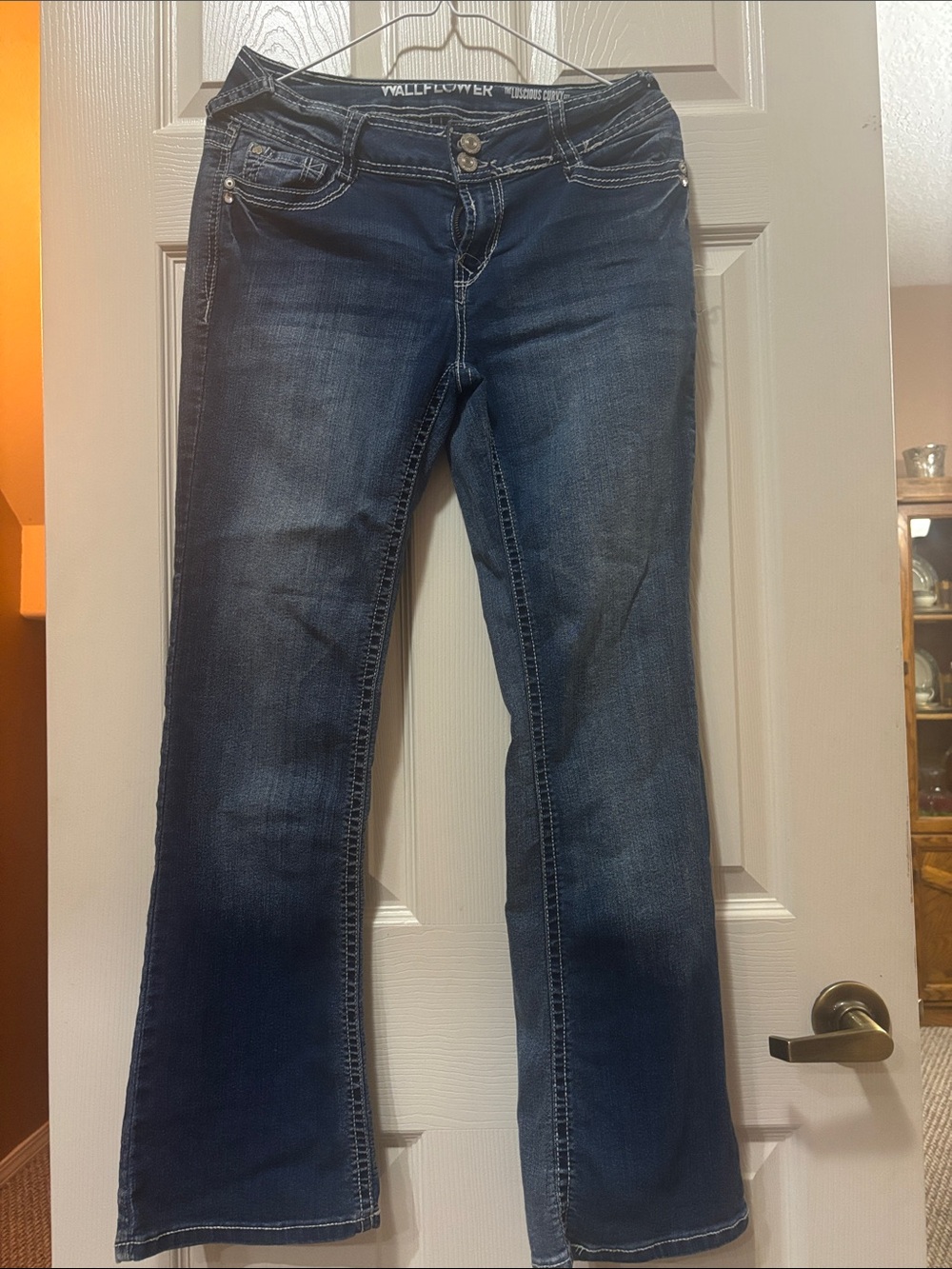 Wallflower Women's Dark Blue Flare Jeans